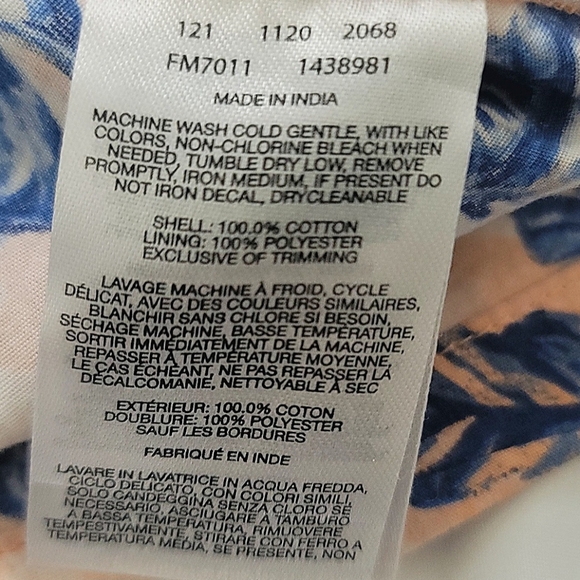 Columbia Mens' Peach and Blue Collared Short Sleeve Button Down Shirt size XL - Picture 6 of 6